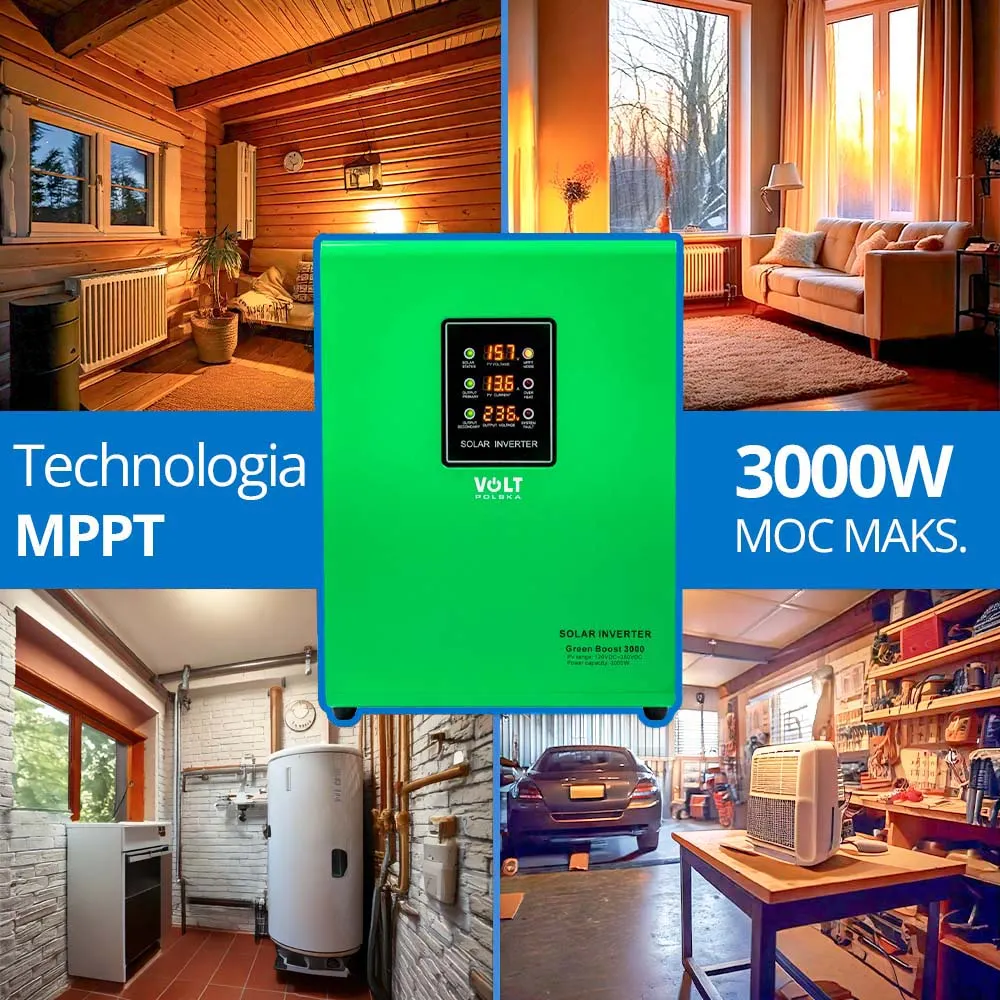 Zestaw Solarny do Grzania Wody Przetwornica Solarna MPPT 3000 Panele Fotowoltaiczne 2KW