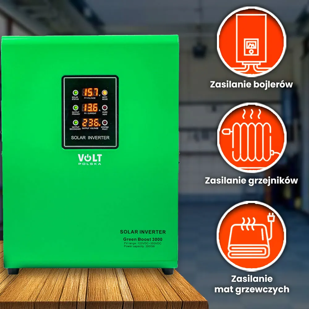 Zestaw Solarny do Grzania Wody Przetwornica Solarna MPPT 3000 Panele Fotowoltaiczne 2KW