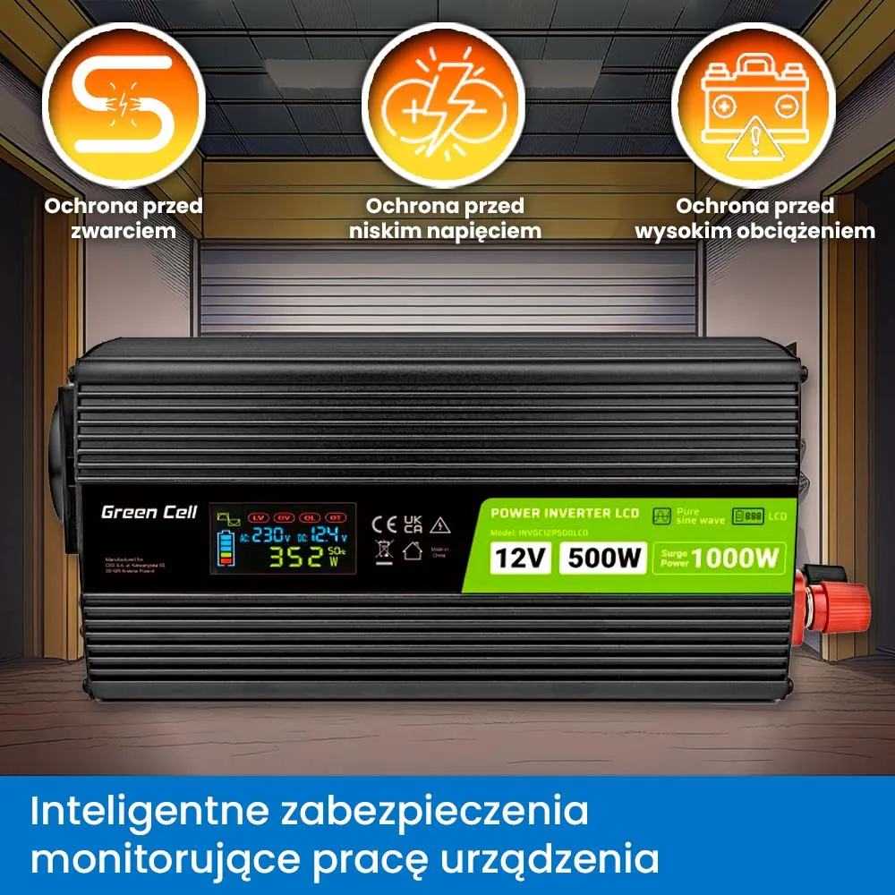 Off Grid Zestaw Fotowoltaiczny Magazyn Energii Przetwornica GreenCell Panel Fotowoltaiczny