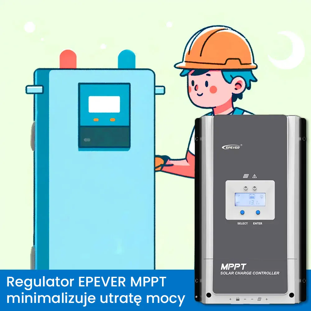 Off Grid Zestaw Fotowoltaiczny do Grzania Wody 2 Akumulatory 2 Panele Solarne