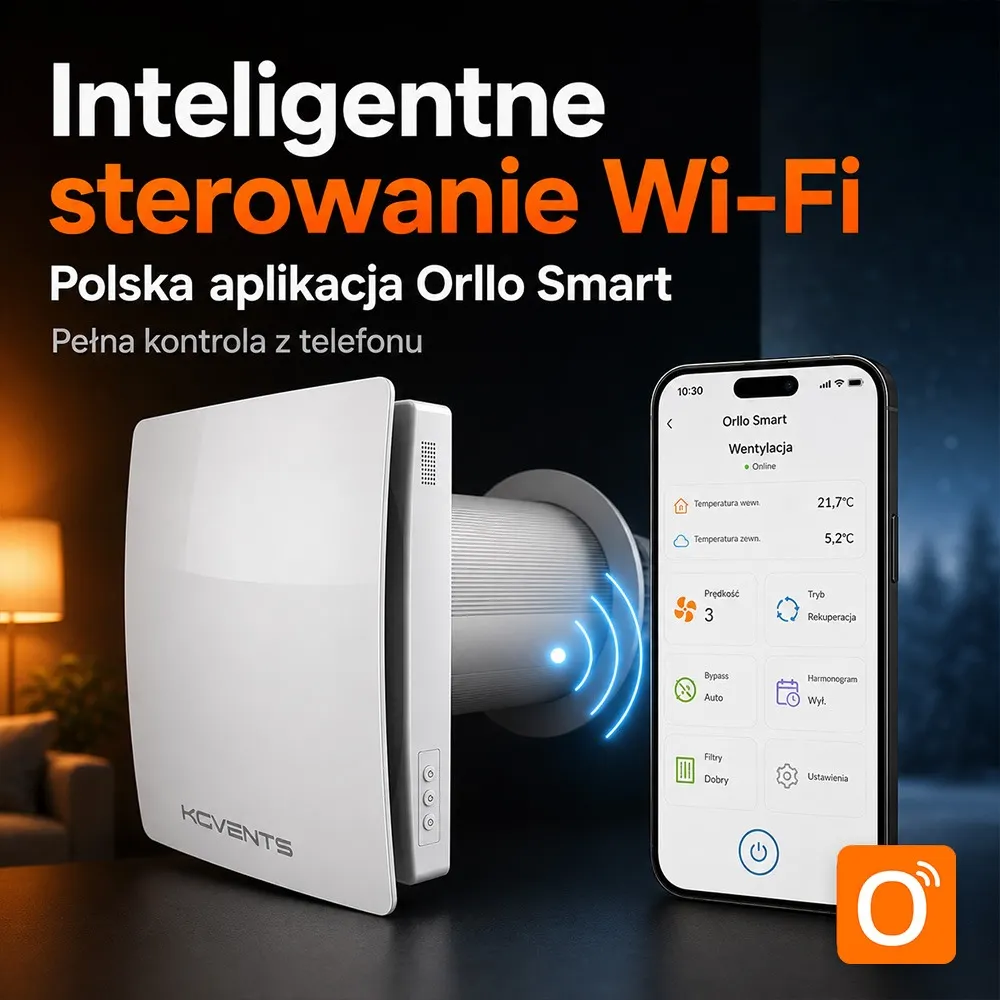Rekuperator ścienny Chic Hvac VT501-WiFi 160mm ORLLO