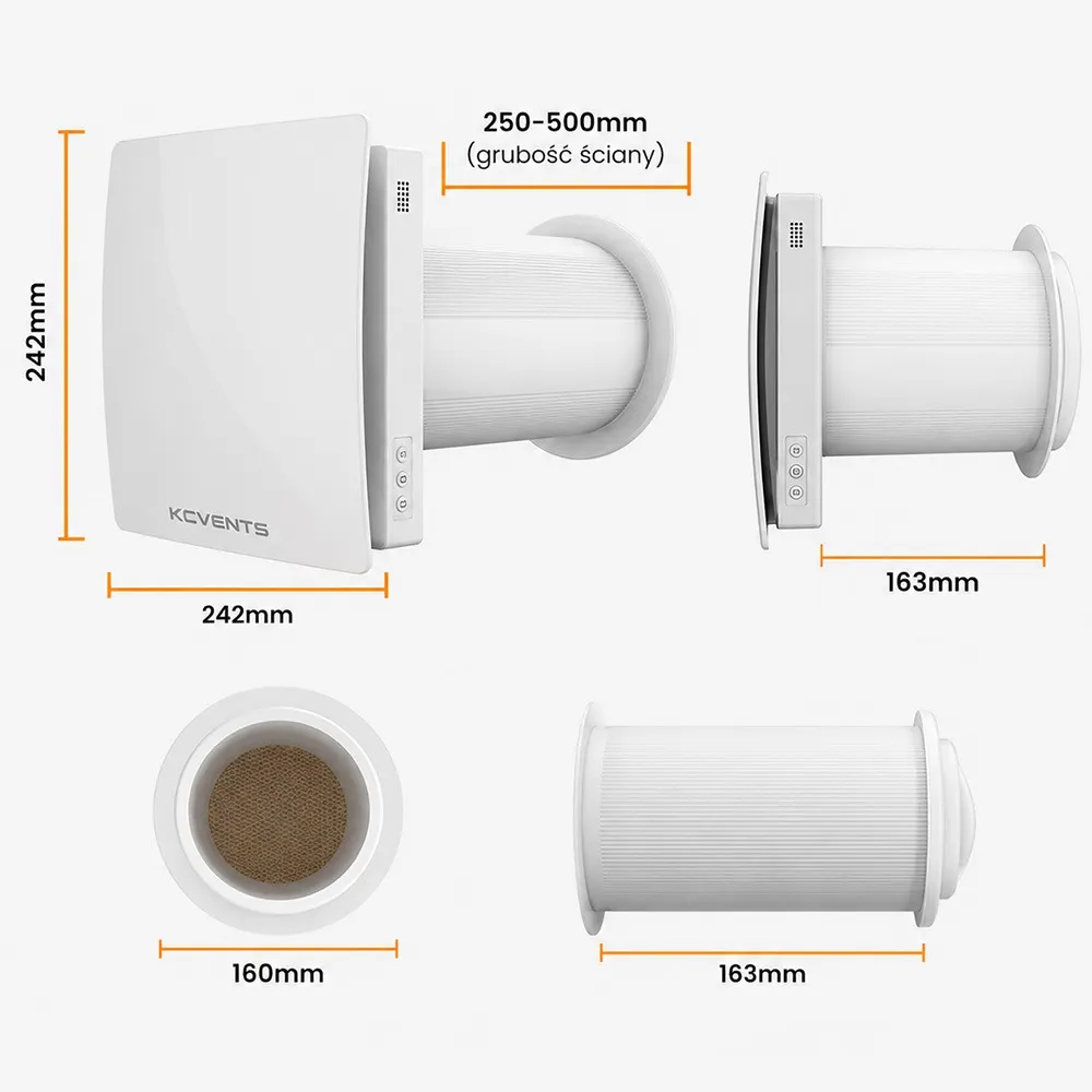 Rekuperator ścienny Chic Hvac VT501-WiFi 160mm ORLLO