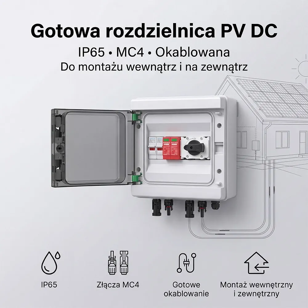 Rozdzielnica Fotowoltaiczna PV 1 String 1000 V DC 15 A IP65