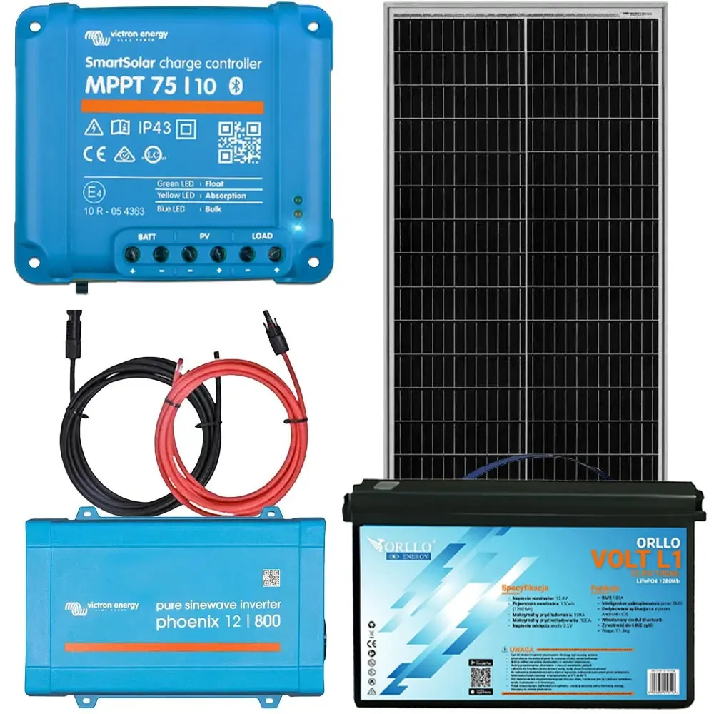 Off Grid Zestaw Fotowoltaiczny Magazyn Energii Przetwornica Panel Solarny Akumulator ORLLO 100Ah