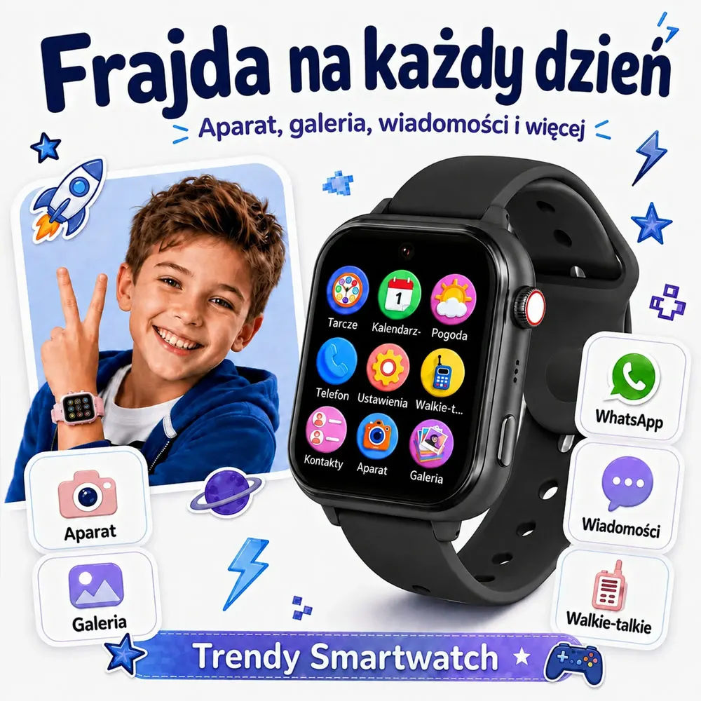 Smartwatch zegarek dla dzieci z GPS 4G ORLLO SMARTIE BLACK
