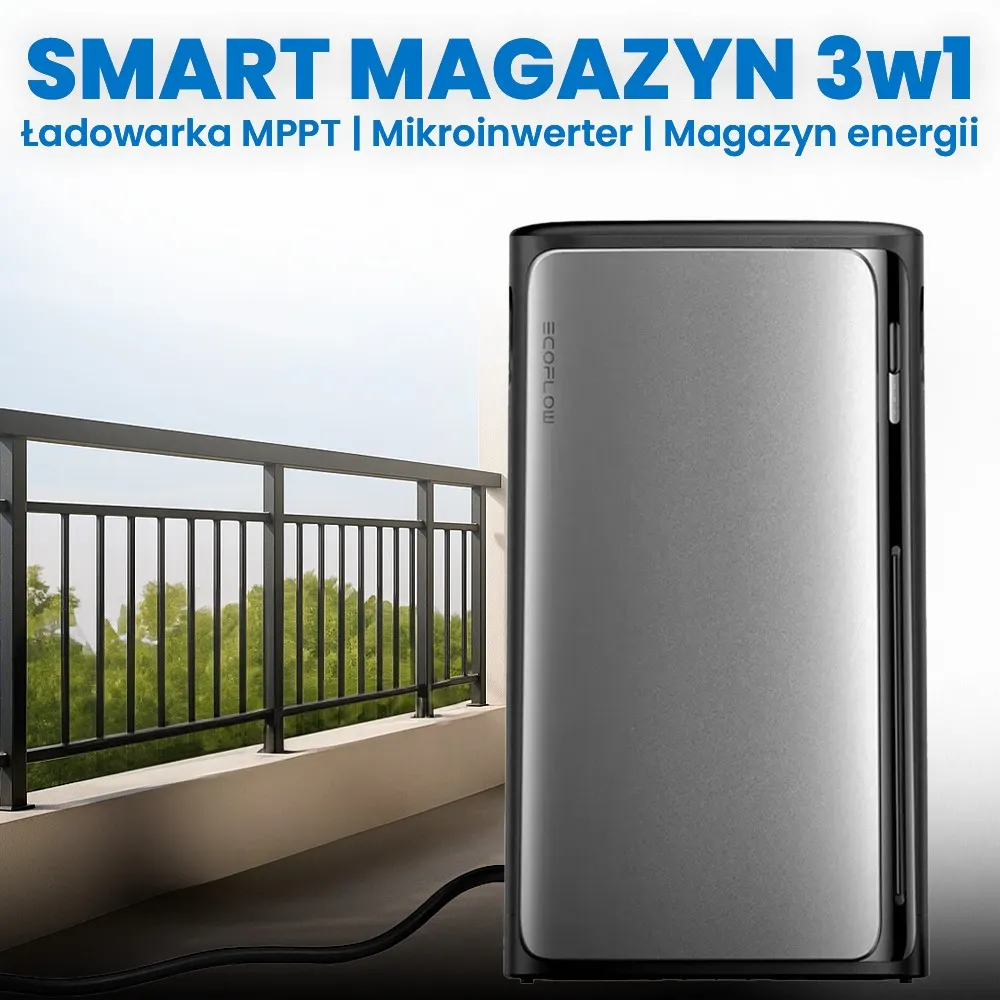 Fotowoltaika Balkonowa Zestaw Fotowoltaiczny na Balkon Magazyn Energii Mikroinwerter 3w1 ECOFLOW