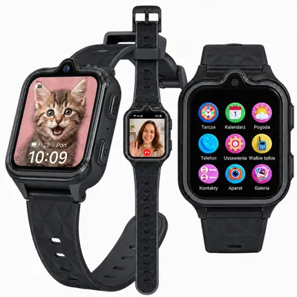 Zegarek smartwatch dla dzieci z GPS 4G ORLLO SMARTIE Czarny