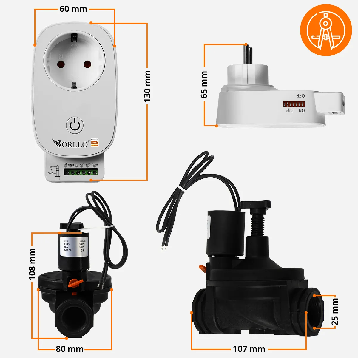 Elektrozawór Sterownik WiFi ORLLO TUYA