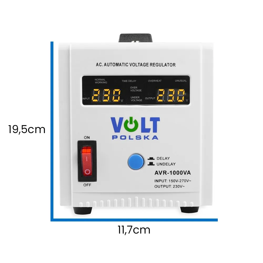 Stabilizator Napięcia Sieciowego AVR 1000VA Volt Regulator Przeciążeniowy