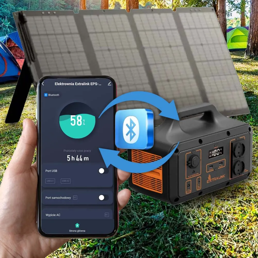 OFF GRID Stacja Zasilania Przenośny Magazyn Energii z Panelem Solarnym EXTRALINK
