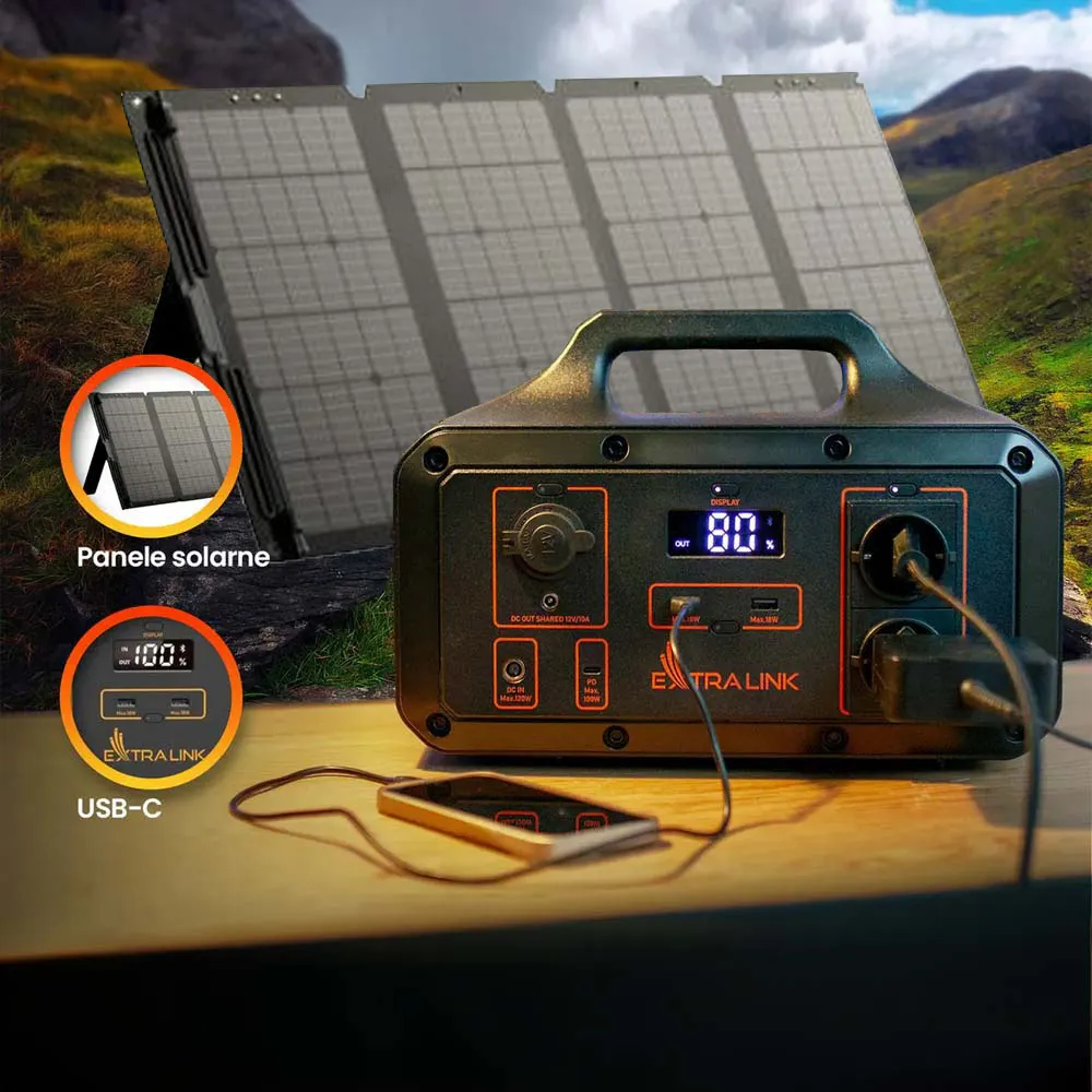 OFF GRID Panel Solarny do Przenośnych Stacji Zasilania Magazynów Energii EXTRALINK