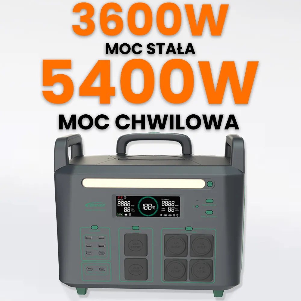 OFF GRID Przenośna Stacja Zasilania LIFEPO4 Zasilanie Awaryjne EPEVER ATZ3600