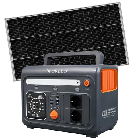 Akumulator do solara ORLLO 1200W 1500W z panelem 185W mobilna stacja energetyczna do biwaku i podróży ORLLO ENERGY