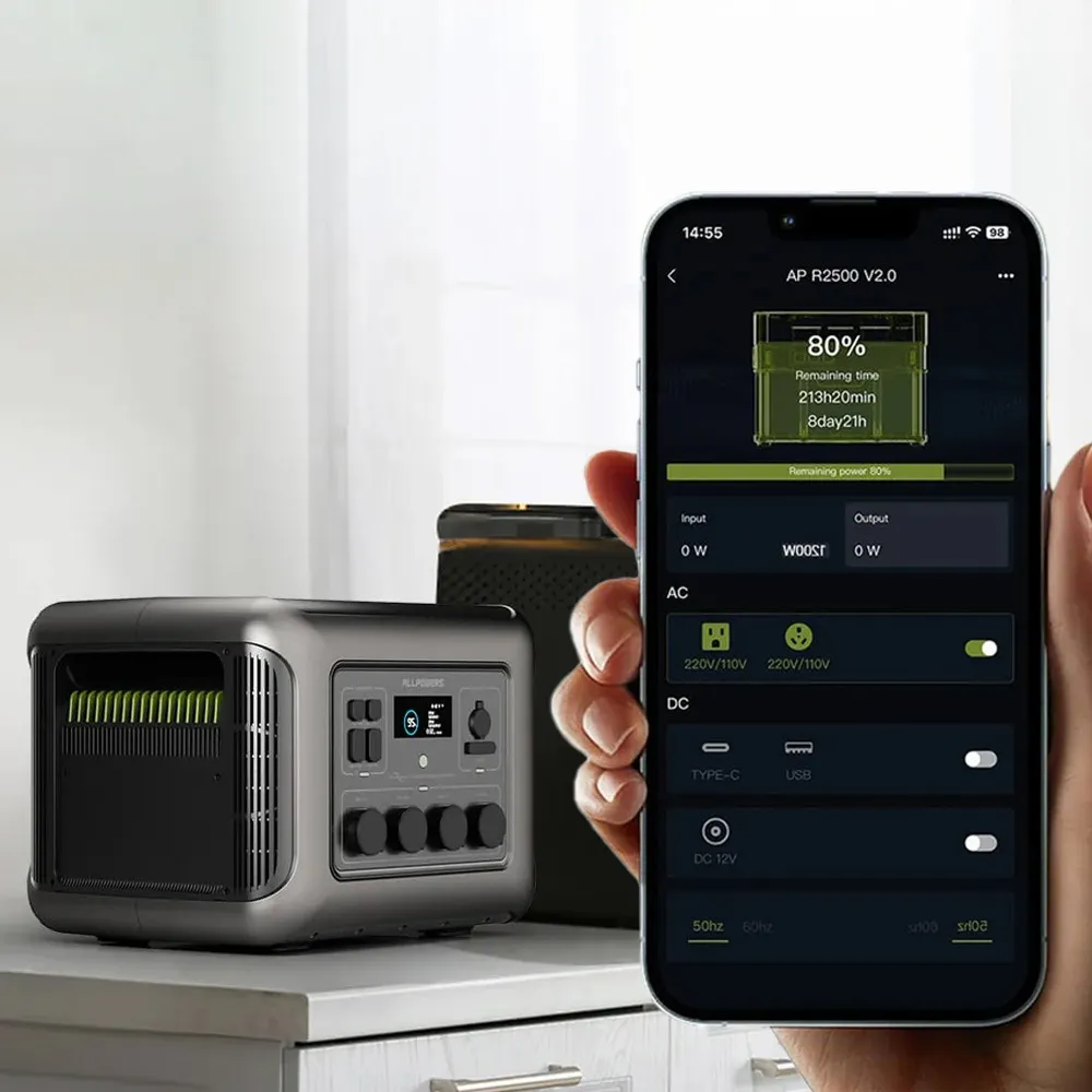 Przenośna Stacja Zasilania Magazyn Energii BMS LIFEPO4 ALLPOWERS R2500