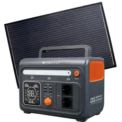 Akumulator do solara ORLLO 1200W 1500W z panelem 185W mobilna stacja energetyczna do biwaku i podróży ORLLO ENERGY