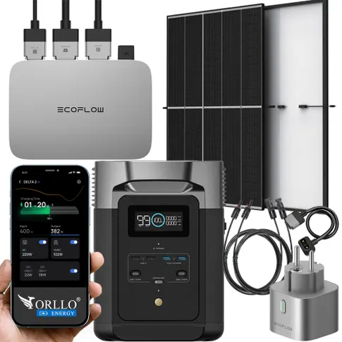 ECOFLOW Fotowoltaika Balkonowa Zestaw Fotowoltaiczny System Balkonowy Panele Fotowoltaiczne Mikroinwerter Off Grid