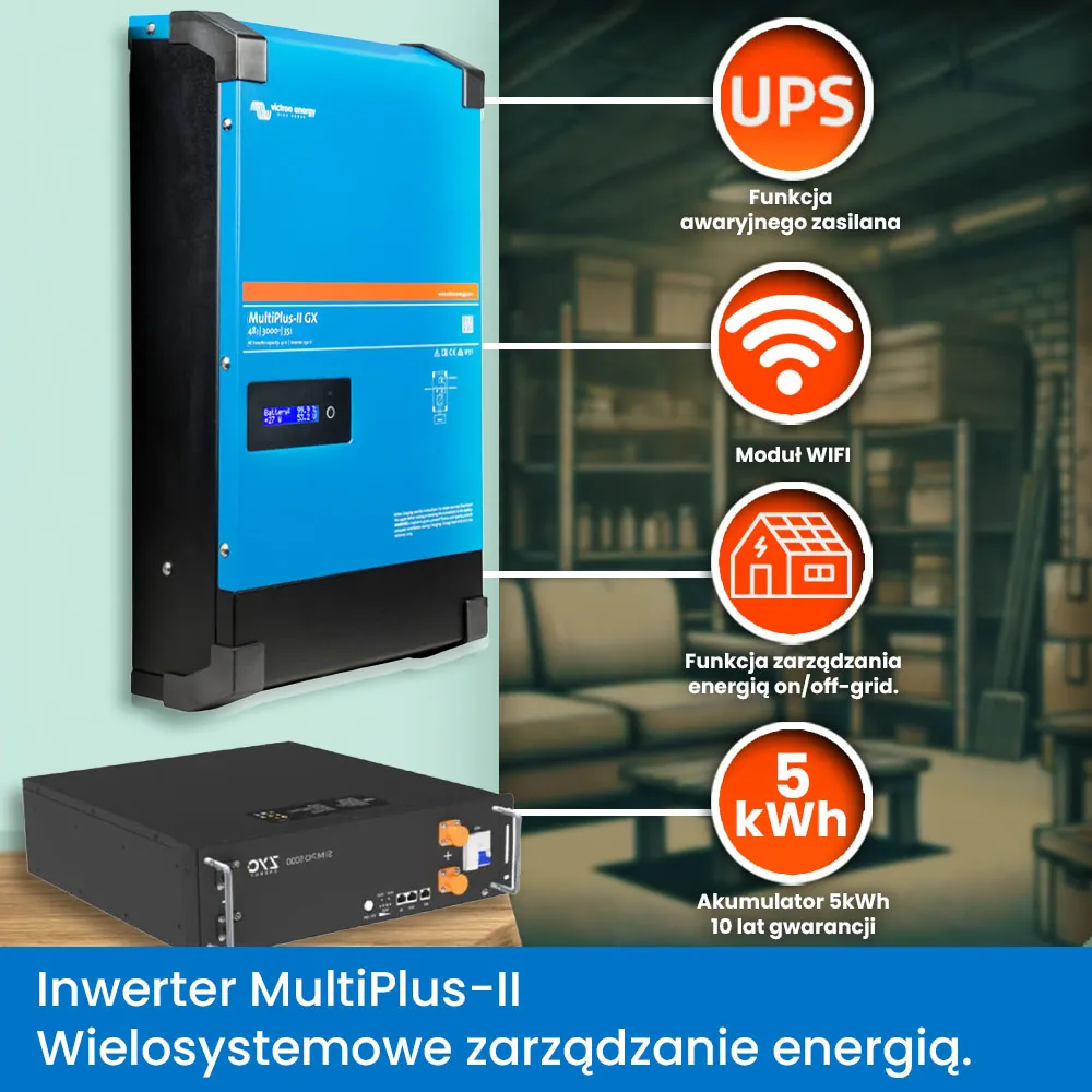 Off Grid Zestaw Fotowoltaiczny Magazyn Energii Inwerter Hybrydowy Victron Energy