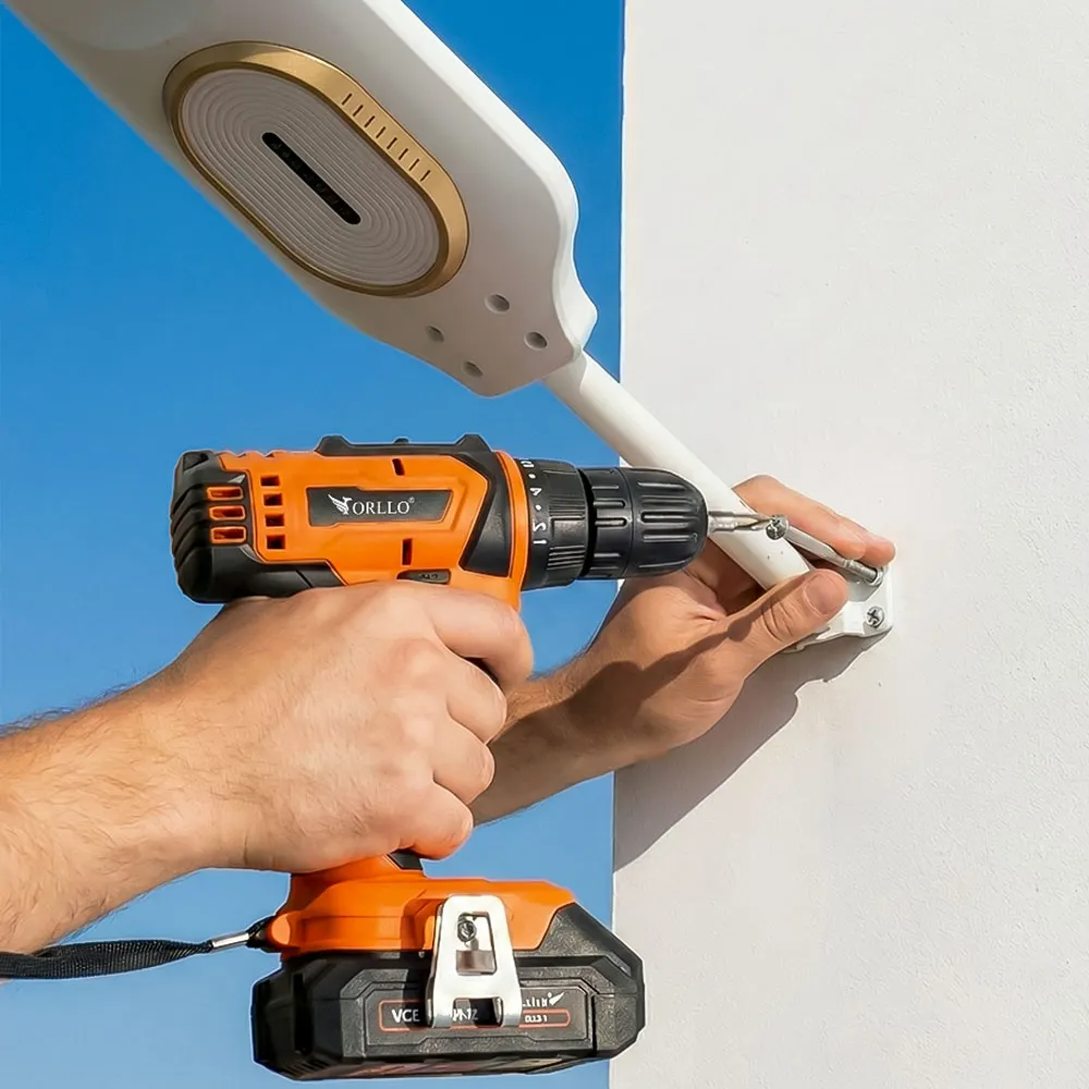 Lampa Solarna Uliczna LED ORLLO 400W Panel Solarny 28W Czujnik Ruchu Pilot 2713LM 6500K