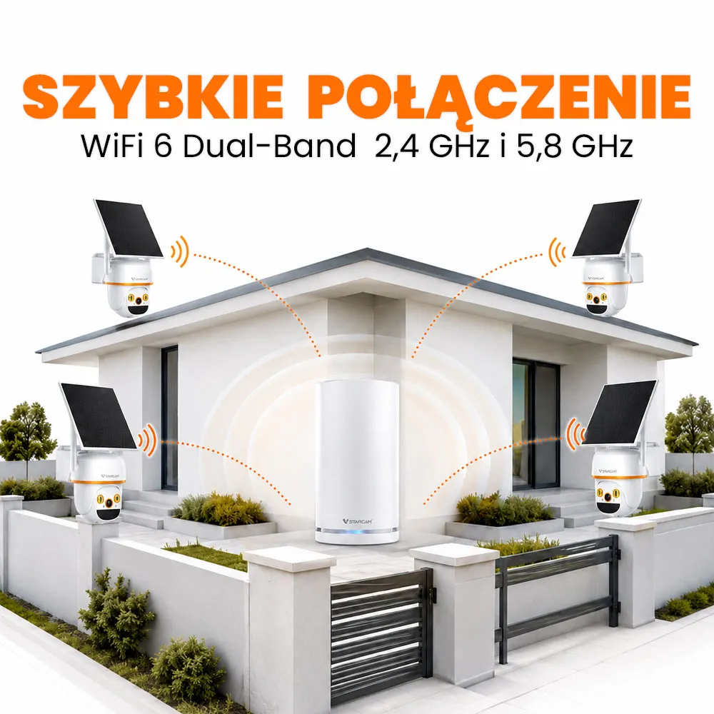 Zestaw do Monitoringu Solarny WiFi 4 Kamery 3MP Obrotowe NVR