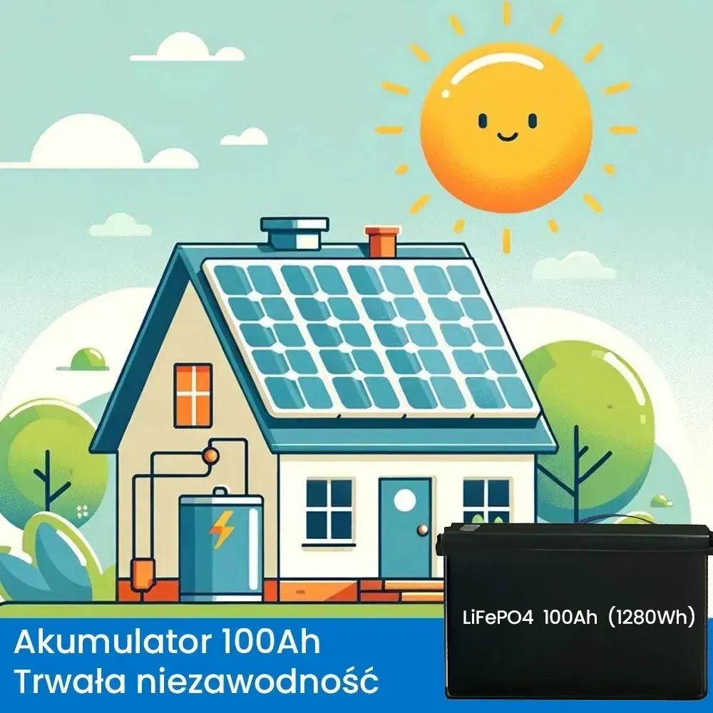 Zestaw Fotowoltaiczny na Działkę Akumulator ORLLO 100Ah 500W do Samodzielnego Montażu Off Grid