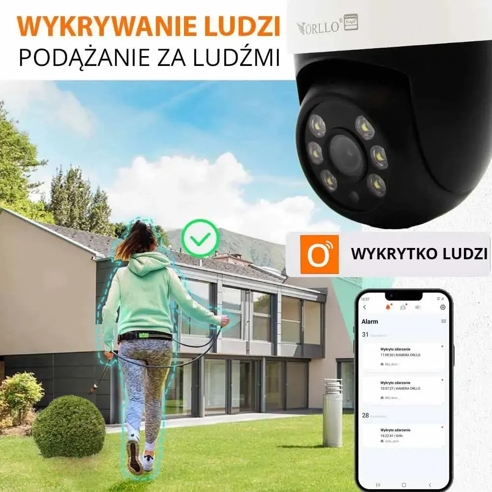 Zestaw 4 Kamer WiFi IP Zewnętrznych Obrotowych 4Mpx ORLLO TZ2 PRO