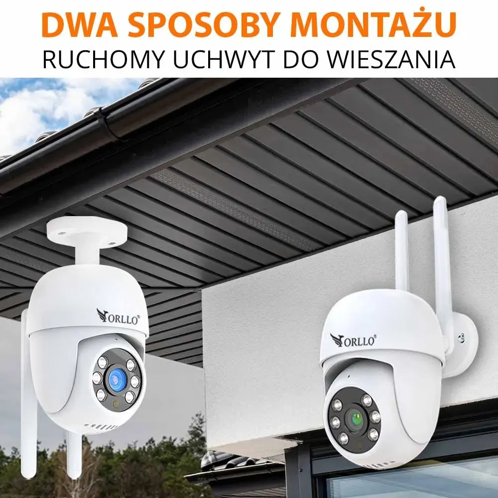 Zestaw 4 Kamer WiFi IP Zewnętrznych Obrotowych 4Mpx ORLLO TZ2 PRO + Nagrywarka NVR1 + Dysk Twardy 1TB