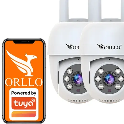 Zestaw 2 Kamer WiFi IP Zewnętrznych Obrotowych 4Mpx ORLLO TZ2 PRO
