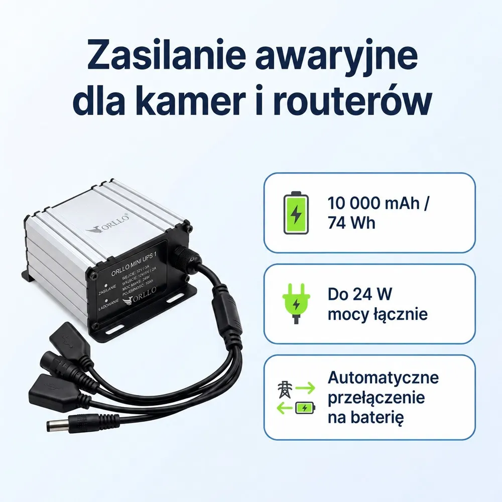 Mini zasilacz awaryjny Zewnętrzny UPS 12 V ORLLO MINI UPS