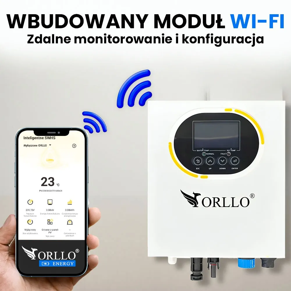Zestaw Solarny do Grzania Wody Przetwornica Solarna ORLLO BOOST BYPASS 5 Panele Fotowoltaiczne 2KW