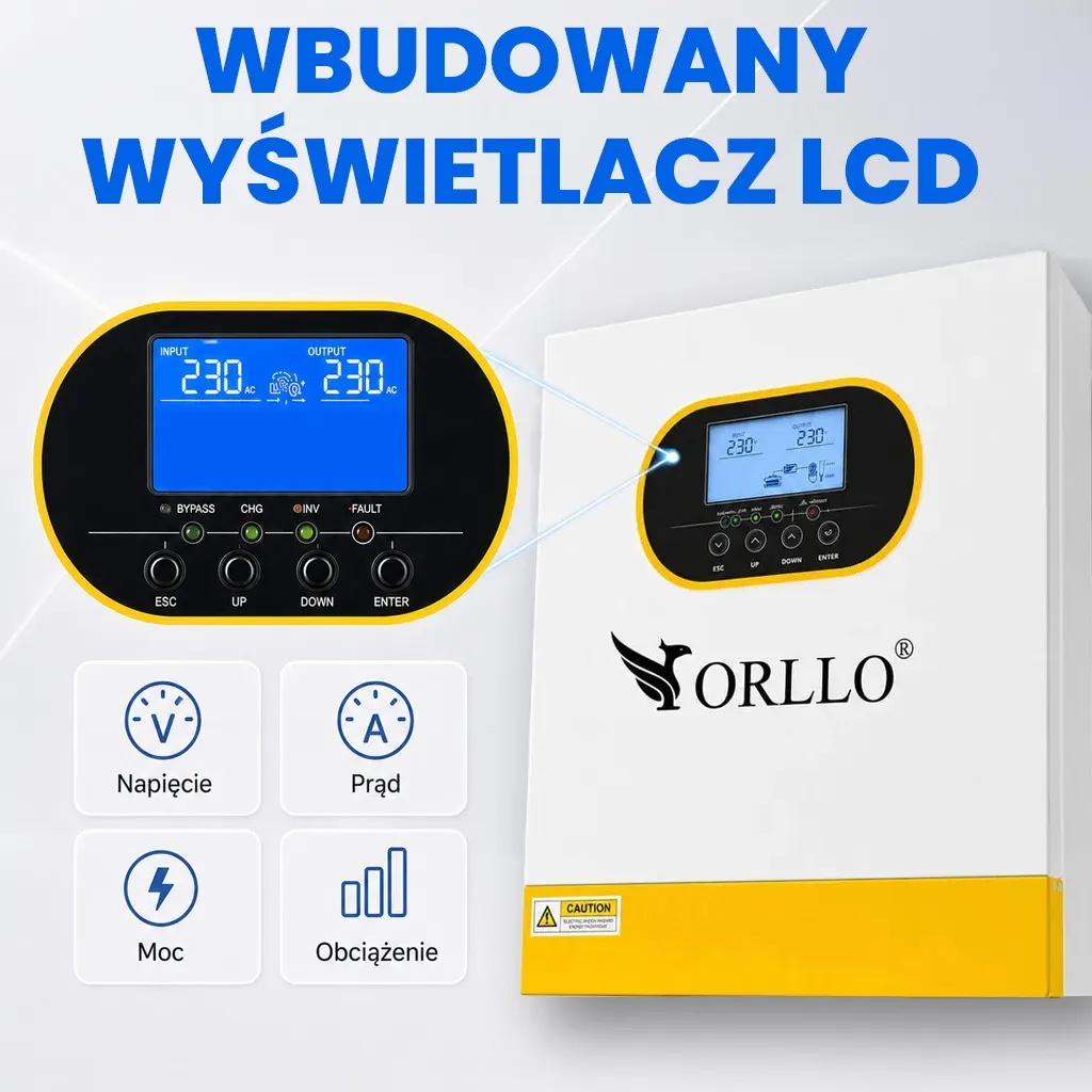 Inwerter Solarny 3500W/7000W 24V/230V MPPT 100A ORLLO