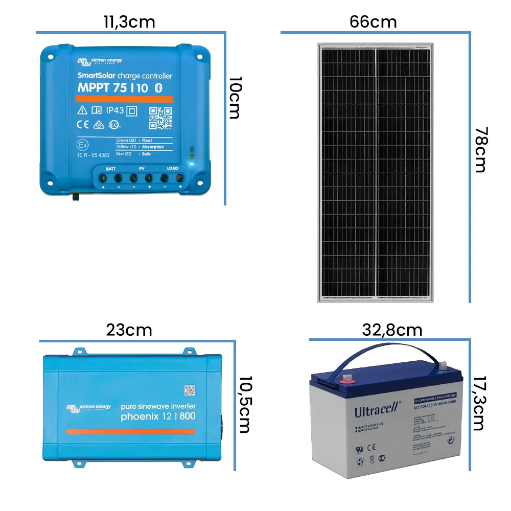 Off Grid Zestaw Fotowoltaiczny Magazyn Energii Przetwornica Panel Solarny Victron 100Ah