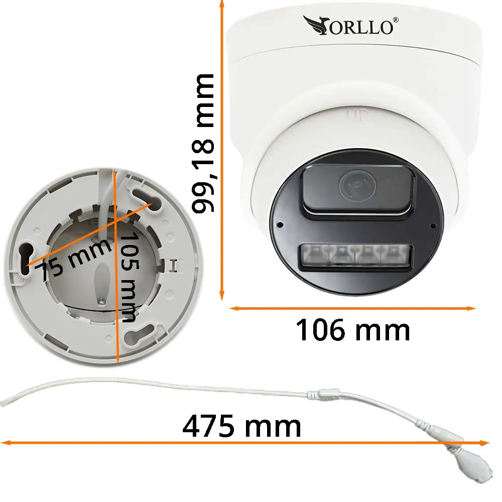 Kamera Zewnętrzna Kopułkowa ORLLO N-POE-1 4K OUTLET IDEALNY