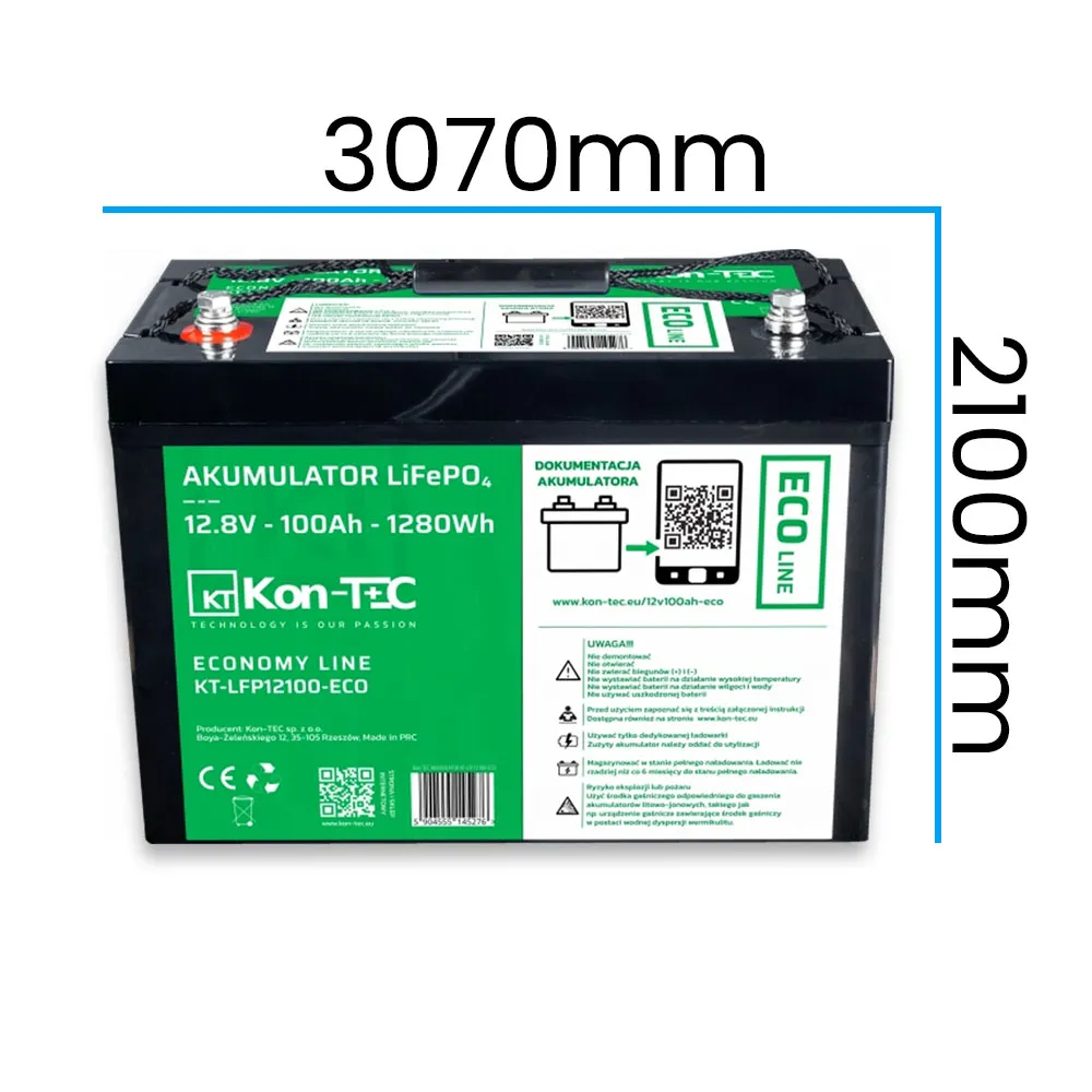 Akumulator ECO LiFePO4 12V (12,8V) 100Ah Kon-TEC