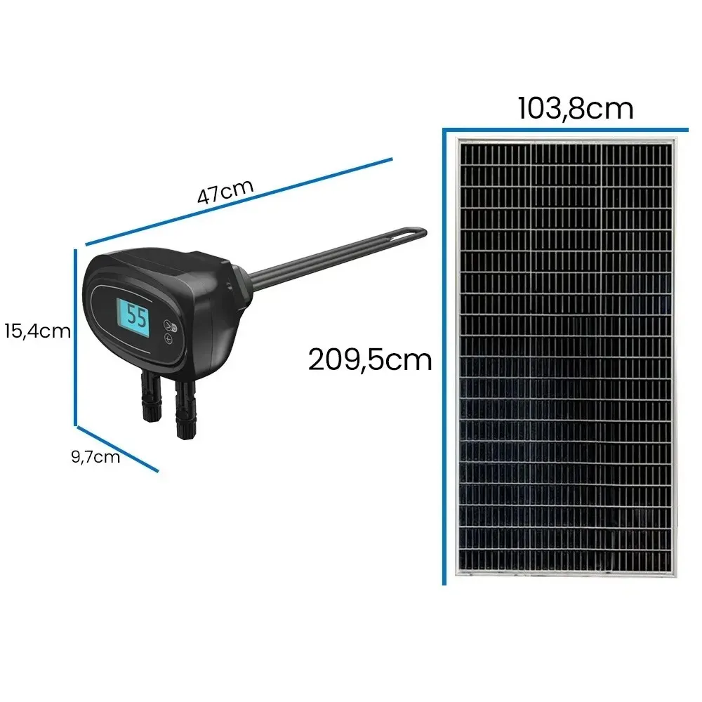 Zestaw Solarny do Grzania Wody w Bojlerze Grzałka 550W do Bojlera Panele Solarne