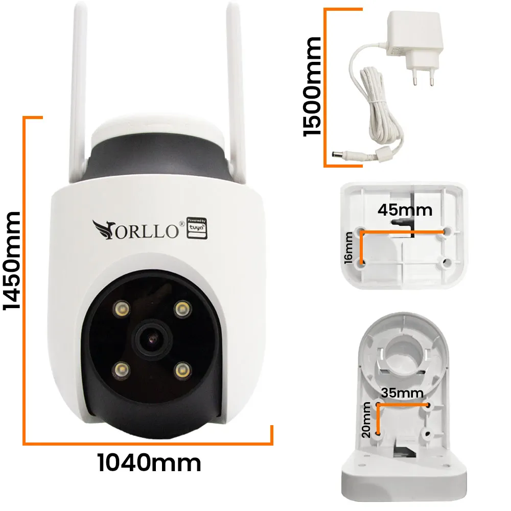 Zestaw Kamera WiFi IP Zewnętrzna ORLLO TZ6 4K Panel Fotowoltaiczny