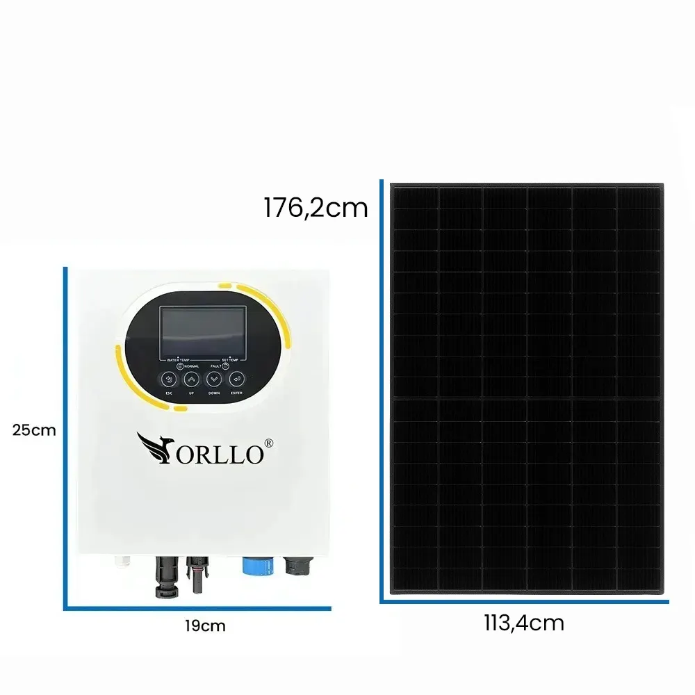 Zestaw Solarny do Grzania Wody Przetwornica Solarna ORLLO BOOST BYPASS 9 Paneli Fotowoltaicznych 4KW