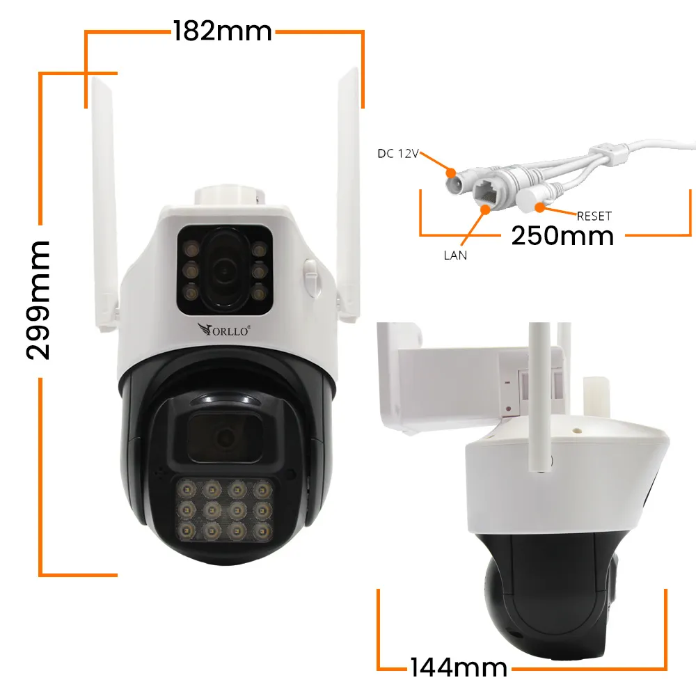 Kamera Obrotowa Zewnętrzna WiFi IP 2 Obiektywy ORLLO Z19 DUAL OUTLET IDEALNY