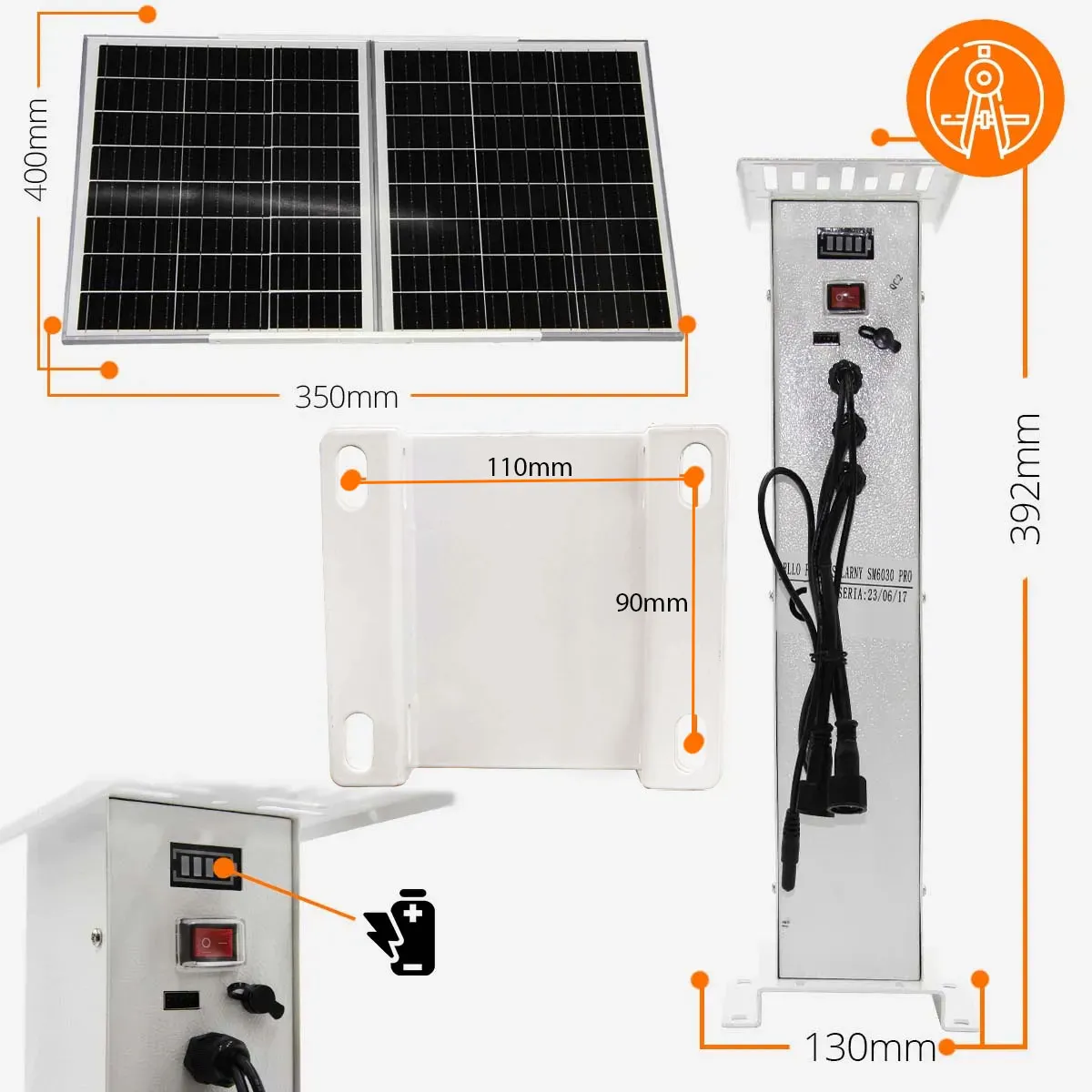 Panel fotowoltaiczny solarny do Kamer Monitoringu ORLLO SM6030 PRO