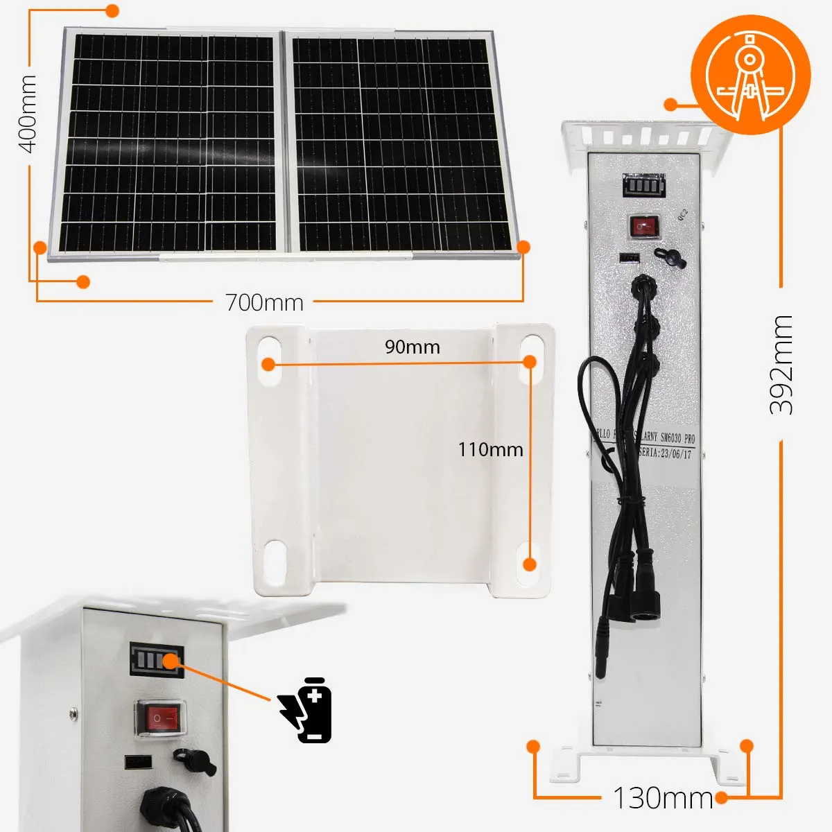 Panel fotowoltaiczny solarny do Kamer Monitoringu ORLLO SM6030 PRO