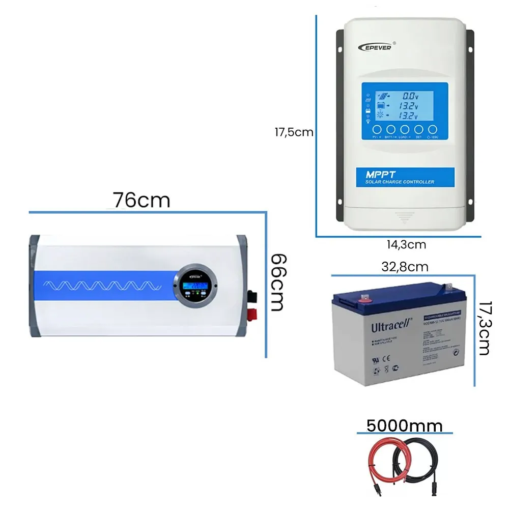 Off Grid Zestaw Fotowoltaiczny na Działkę 100Ah 500W do Samodzielnego Montażu