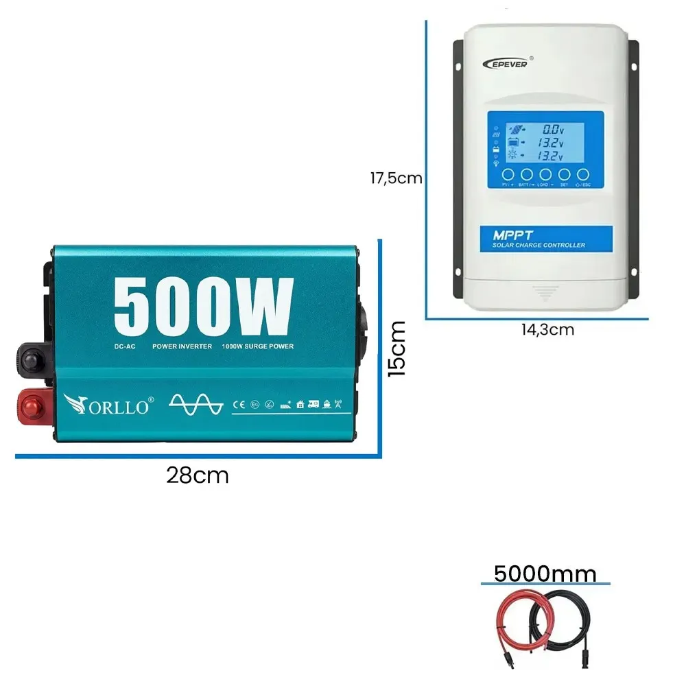 Zestaw Fotowoltaiczny na Działkę 100Ah 500W do Samodzielnego Montażu OFFGRID