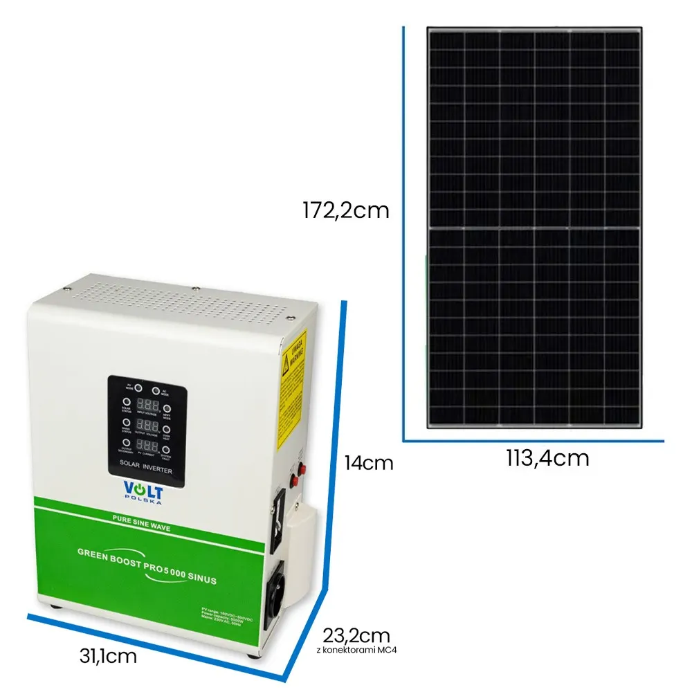 Zestaw Solarny do Zasilania Pompy Basenowej Przetwornica Solarna MPPT 5000 Panele Fotowoltaiczne 3KW