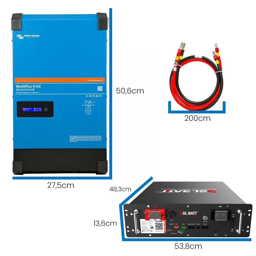 Zestaw Magazyn Energii do Fotowoltaiki 10 kWh LiFePO4 Inwerter Victron 5kVA OFFGRID
