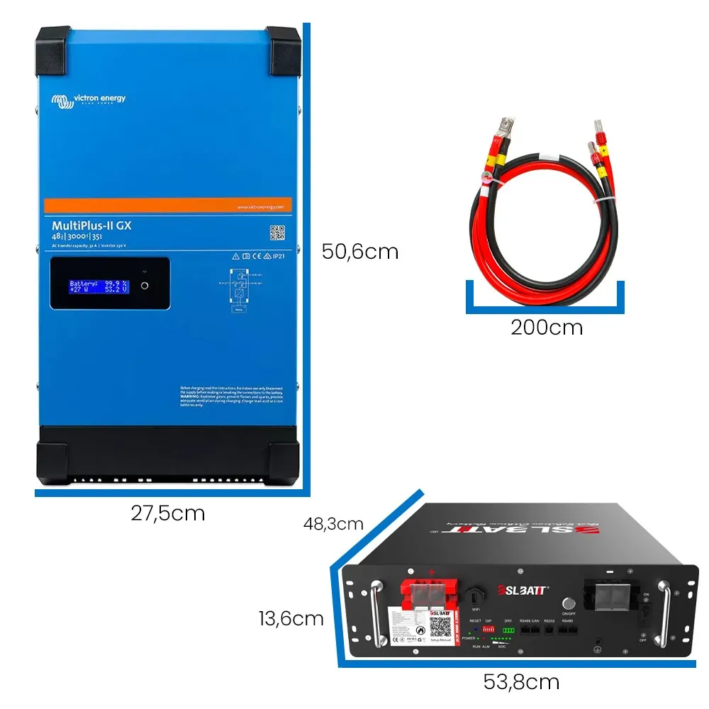Zestaw Magazyn Energii do Fotowoltaiki 5 kWh LiFePO4 Inwerter Victron 3kVA OFFGRID