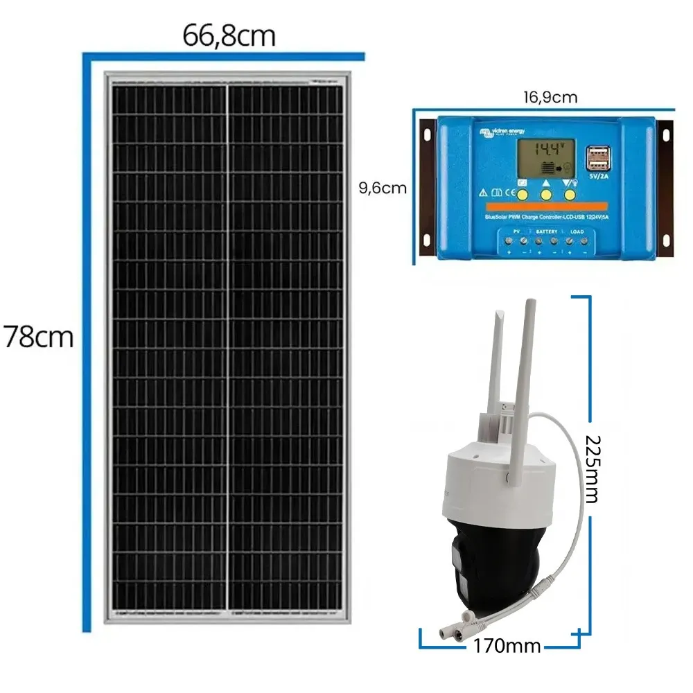 Zestaw Fotowoltaiczny na Działkę ROD Kamera na Kartę SIM ORLLO Z17 ULTRA