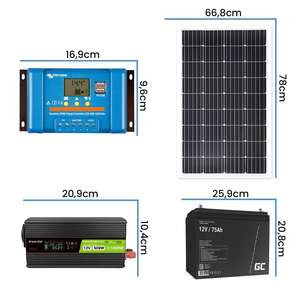 Off Grid Zestaw Fotowoltaiczny Magazyn Energii Przetwornica GreenCell Panel Fotowoltaiczny