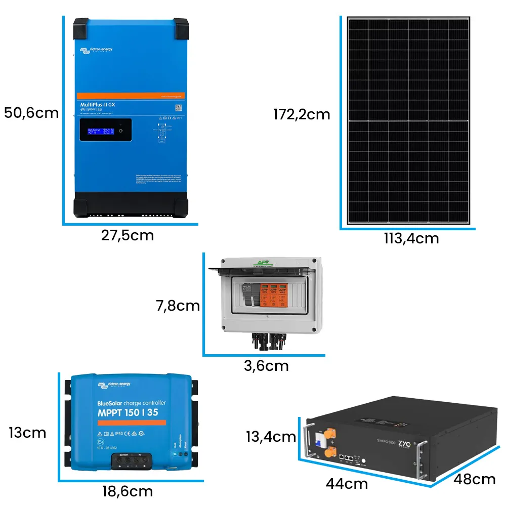 Off Grid Zestaw Fotowoltaiczny Magazyn Energii Inwerter Hybrydowy Victron Energy