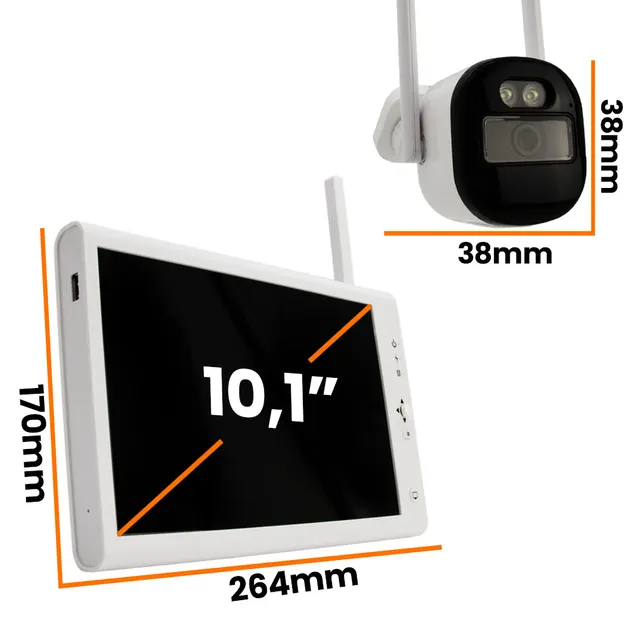 Przenośny Monitoring Zestaw Kamer WiFi z Monitorem NVR ORLLO TS1 OUTLET IDEALNY