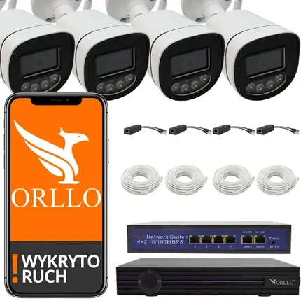 4 x Z1-4K + 4x spliter + nvr1 + switch PoE CH8 SW2 + 4x kable LAN 20m