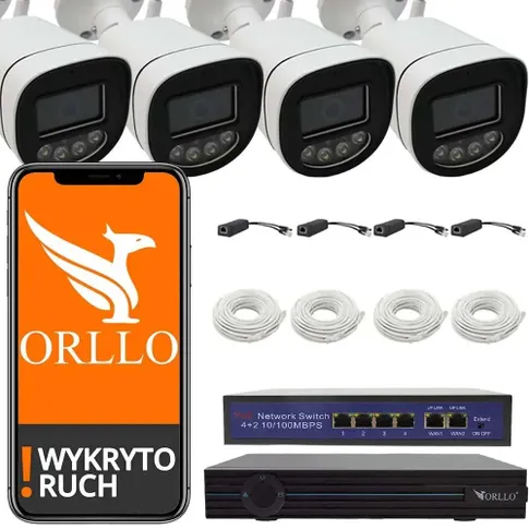 4 x Z1-4K + 4x spliter + nvr1 + switch PoE CH8 SW2 + 4x kable LAN 20m